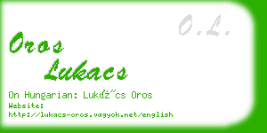 oros lukacs business card
